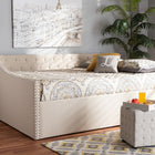 Baxton Studio Haylie Modern and Contemporary Beige Fabric Upholstered Queen Size Daybed 