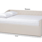 Baxton Studio Haylie Modern and Contemporary Beige Fabric Upholstered Queen Size Daybed