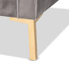 Baxton Studio Zanetta Glam and Luxe Gray Velvet Upholstered Gold Finished Sofa