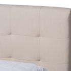 Baxton Studio Maren Mid-Century Modern Beige Fabric Upholstered Queen Size Platform Bed with Two Nightstands