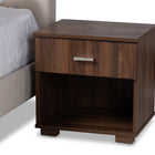 Baxton Studio Maren Mid-Century Modern Beige Fabric Upholstered Queen Size Platform Bed with Two Nightstands