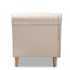 Baxton Studio Emeline Modern and Contemporary Beige Fabric Upholstered Oak Finished Chaise Lounge
