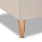 Baxton Studio Emeline Modern and Contemporary Beige Fabric Upholstered Oak Finished Chaise Lounge