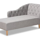 Baxton Studio Emeline Modern and Contemporary Grey Fabric Upholstered Oak Finished Chaise Lounge