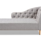 Baxton Studio Emeline Modern and Contemporary Grey Fabric Upholstered Oak Finished Chaise Lounge