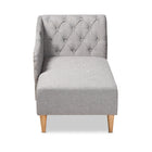 Baxton Studio Emeline Modern and Contemporary Grey Fabric Upholstered Oak Finished Chaise Lounge
