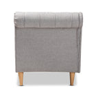 Baxton Studio Emeline Modern and Contemporary Grey Fabric Upholstered Oak Finished Chaise Lounge