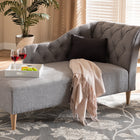 Baxton Studio Emeline Modern and Contemporary Grey Fabric Upholstered Oak Finished Chaise Lounge