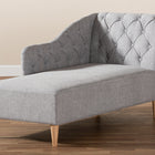 Baxton Studio Emeline Modern and Contemporary Grey Fabric Upholstered Oak Finished Chaise Lounge