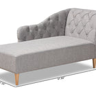 Baxton Studio Emeline Modern and Contemporary Grey Fabric Upholstered Oak Finished Chaise Lounge