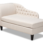 Baxton Studio Florent Modern and Contemporary Beige Fabric Upholstered Black Finished Chaise Lounge