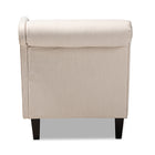 Baxton Studio Florent Modern and Contemporary Beige Fabric Upholstered Black Finished Chaise Lounge