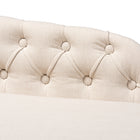 Baxton Studio Florent Modern and Contemporary Beige Fabric Upholstered Black Finished Chaise Lounge