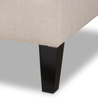 Baxton Studio Florent Modern and Contemporary Beige Fabric Upholstered Black Finished Chaise Lounge