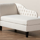 Baxton Studio Florent Modern and Contemporary Beige Fabric Upholstered Black Finished Chaise Lounge