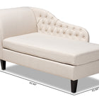 Baxton Studio Florent Modern and Contemporary Beige Fabric Upholstered Black Finished Chaise Lounge