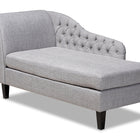 Baxton Studio Florent Modern and Contemporary Grey Fabric Upholstered Black Finished Chaise Lounge