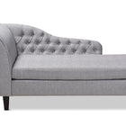 Baxton Studio Florent Modern and Contemporary Grey Fabric Upholstered Black Finished Chaise Lounge