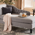 Baxton Studio Florent Modern and Contemporary Grey Fabric Upholstered Black Finished Chaise Lounge