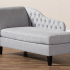 Baxton Studio Florent Modern and Contemporary Grey Fabric Upholstered Black Finished Chaise Lounge