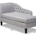 Baxton Studio Florent Modern and Contemporary Grey Fabric Upholstered Black Finished Chaise Lounge