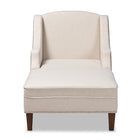 Baxton Studio Leonie Modern and Contemporary Beige Fabric Upholstered Wenge Brown Finished Chaise Lounge