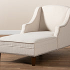 Baxton Studio Leonie Modern and Contemporary Beige Fabric Upholstered Wenge Brown Finished Chaise Lounge