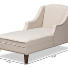 Baxton Studio Leonie Modern and Contemporary Beige Fabric Upholstered Wenge Brown Finished Chaise Lounge
