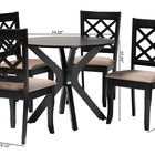 Baxton Studio Jana Modern Sand Fabric and Espresso Brown Wood 5-Piece Dining Set