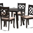 Baxton Studio Lexi Modern Beige Fabric and Dark Brown Finished Wood 5-Piece Dining Set