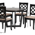Baxton Studio Selby Modern Sand Fabric and Dark Brown Wood 5-Piece Dining Set