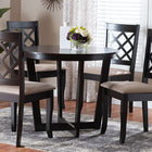 Baxton Studio Selby Modern Sand Fabric and Dark Brown Wood 5-Piece Dining Set