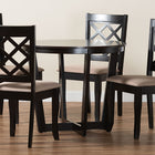 Baxton Studio Selby Modern Sand Fabric and Dark Brown Wood 5-Piece Dining Set