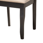 Baxton Studio Adina Modern Sand Fabric and Dark Brown Wood 5-Piece Dining Set