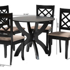 Baxton Studio Savina Modern Sand Fabric and Dark Brown Wood 5-Piece Dining Set