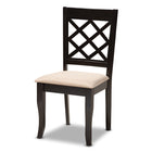 Baxton Studio Verner Modern and Contemporary Sand Fabric Upholstered Espresso Brown Finished Wood Dining Chair Set of 4