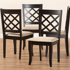 Baxton Studio Verner Modern and Contemporary Sand Fabric Upholstered Espresso Brown Finished Wood Dining Chair Set of 4
