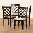 Baxton Studio Verner Modern and Contemporary Sand Fabric Upholstered Espresso Brown Finished Wood Dining Chair Set of 4