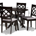 Baxton Studio Jana Modern and Contemporary Grey Fabric Upholstered and Dark Brown Finished Wood 5-Piece Dining Set