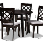 Baxton Studio Daisy Modern and Contemporary Grey Fabric Upholstered and Dark Brown Finished Wood 5-Piece Dining Set
