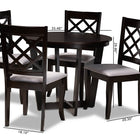 Baxton Studio Selby Modern and Contemporary Grey Fabric Upholstered and Dark Brown Finished Wood 5-Piece Dining Set