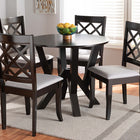 Baxton Studio Adina Modern and Contemporary Grey Fabric Upholstered and Dark Brown Finished Wood 5-Piece Dining Set
