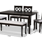 Baxton Studio Andor Modern and Contemporary Grey Fabric Upholstered and Dark Brown Finished Wood 6-Piece Dining Set