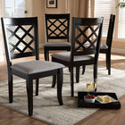 Baxton Studio Verner Modern and Contemporary Grey Fabric Upholstered Espresso Brown Finished Wood Dining Chair Set of 4