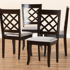 Baxton Studio Verner Modern and Contemporary Grey Fabric Upholstered Espresso Brown Finished Wood Dining Chair Set of 4