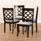 Baxton Studio Verner Modern and Contemporary Grey Fabric Upholstered Espresso Brown Finished Wood Dining Chair Set of 4