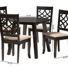 Baxton Studio Thea Modern Beige Fabric and Dark Brown Finished Wood 5-Piece Dining Set