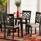 Baxton Studio Thea Modern Beige Fabric and Dark Brown Finished Wood 5-Piece Dining Set