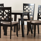 Baxton Studio Thea Modern Beige Fabric and Dark Brown Finished Wood 5-Piece Dining Set