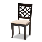Baxton Studio Mael Modern and Contemporary Sand Fabric Upholstered Espresso Brown Finished Wood Dining Chair Set of 4